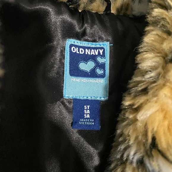 Old Navy Leopard Print Faux Fur Jacket Toddler Girls 5T - Picture 5 of 7